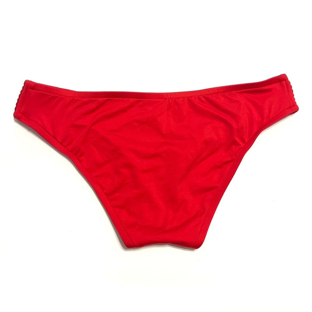 Kona Sol Stitched Hipster Medium Coverage Bikini Bottoms Red NWOT S - Picture 3 of 7